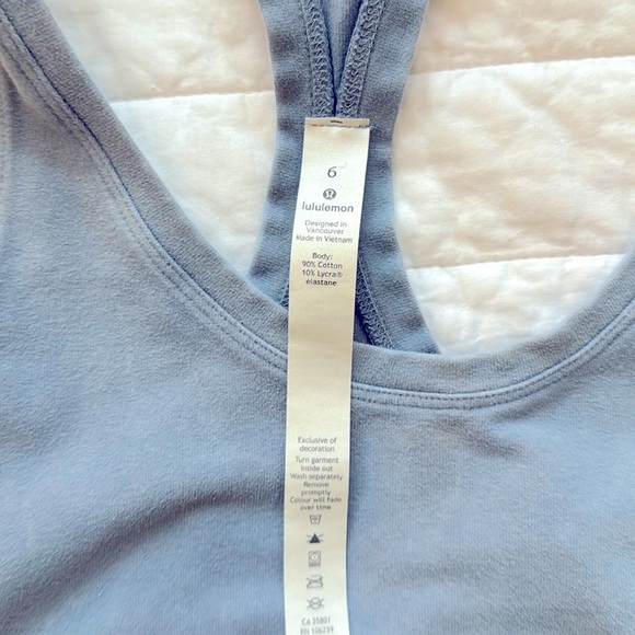 Lululemon light denim color blue long tank - Picture 3 of 8